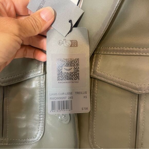 $798 Zadig&Voltaire Liams leather blazer NWT XS - Picture 8 of 13